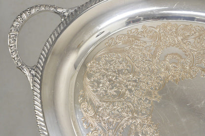 WM Rogers 4082 Silver Plated Victorian Oval Serving Platter Tray