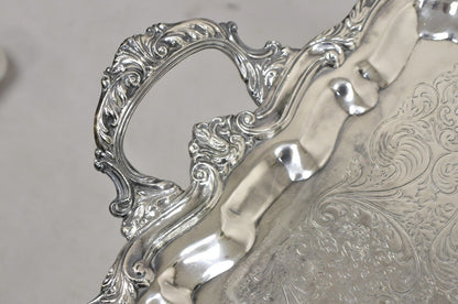 Vintage Sheridan Victorian Ornate Large Silver Plated Serving Platter Tray