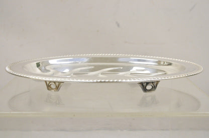 Vintage  Victorian Style Silver Plated Meat Cutlery Oval Silver Platter Tray