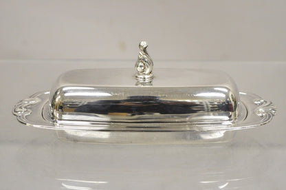 Vintage Oneida Silver Plated Covered Butter Dish With Glass Liner