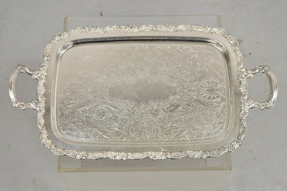 Vintage Oneida Silver Plated Victorian Style Butlers Serving Platter Tray