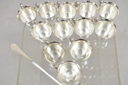 Vintage Pilgrim Regency Style Silver Plated Punch Bowl Cups & Ladle - 13 Pcs