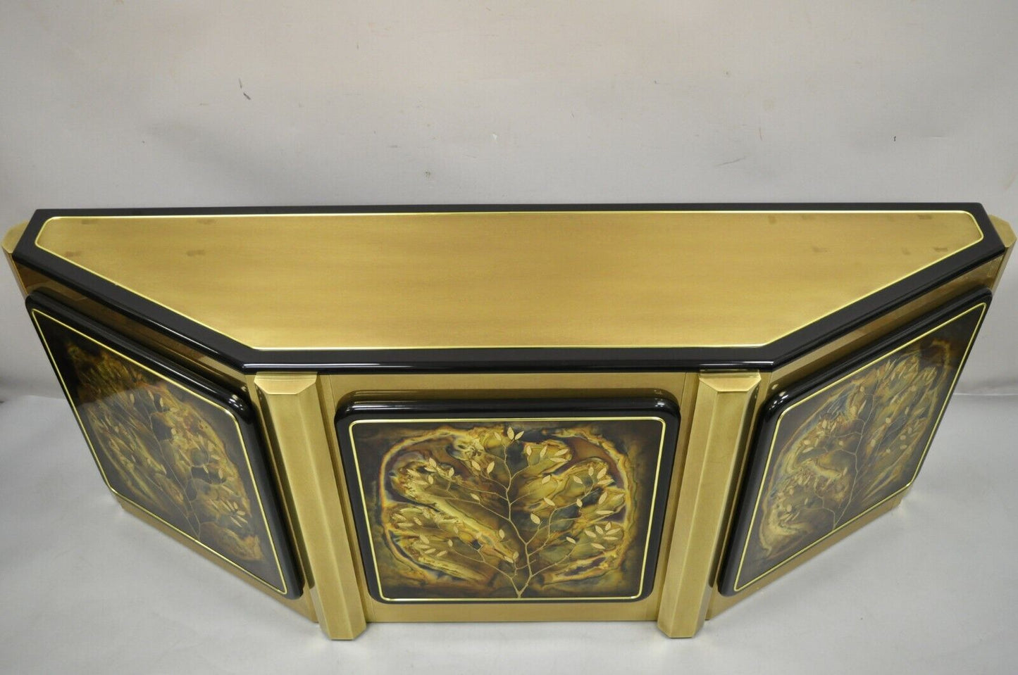 Bernhard Rohne For Mastercraft Brass Tree Of Life Credenza Cabinet