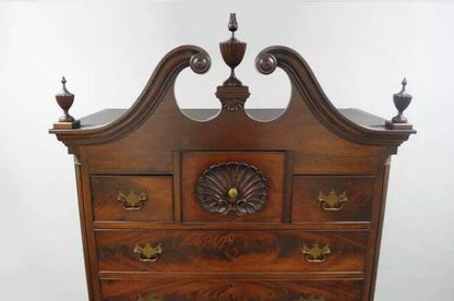 19th C. Chippendale Style Mahogany Ball and Claw Highboy Tall Chest of Drawers