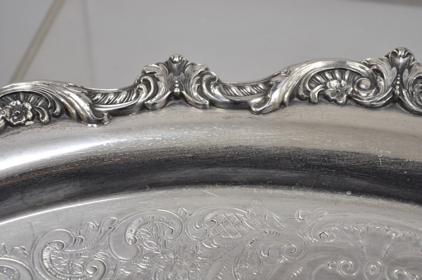 Vintage Old English Silver Plate Poole Silver Plated Oval Serving Platter Tray