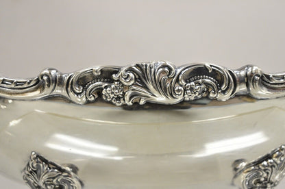 Vintage Wallace 214 Victorian Style Silver Plated Oval Footed Fruit Bowl