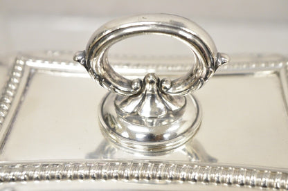 Vtg English Regency Style Silver Plated Lidded Vegetable Serving Platter Dish