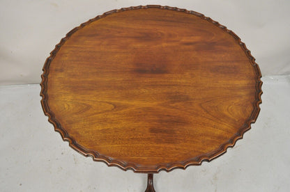 Antique Georgian Chippendale Pie Crust Mahogany Ball and Claw Tilt Top Table