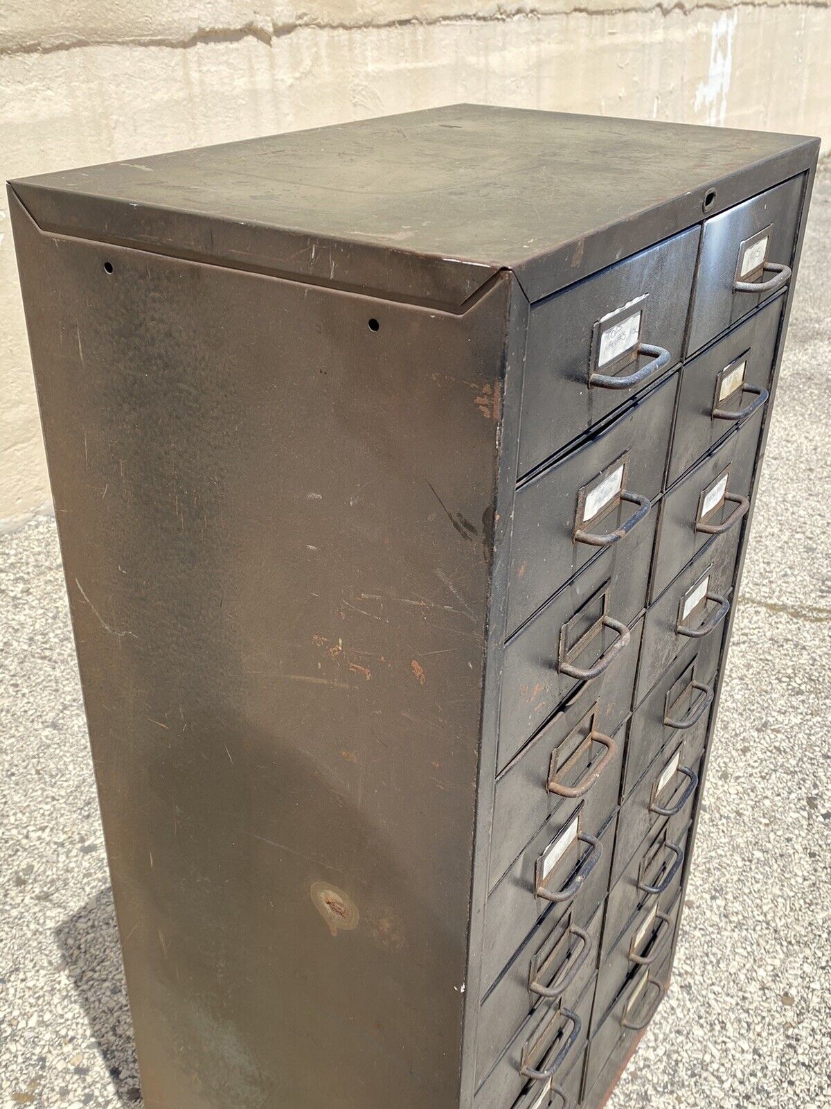 Vintage Industrial Steel Metal 18 Drawer Machinist Chest Garage Parts Cabinet