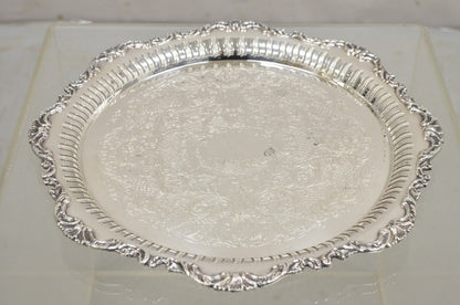 Vintage Oneida LTD Ascot Victorian Style Silver Plated Round Platter Tray