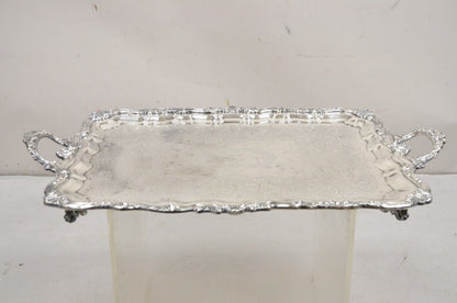 Vintage Sheridan Victorian Ornate Large Silver Plated Serving Platter Tray