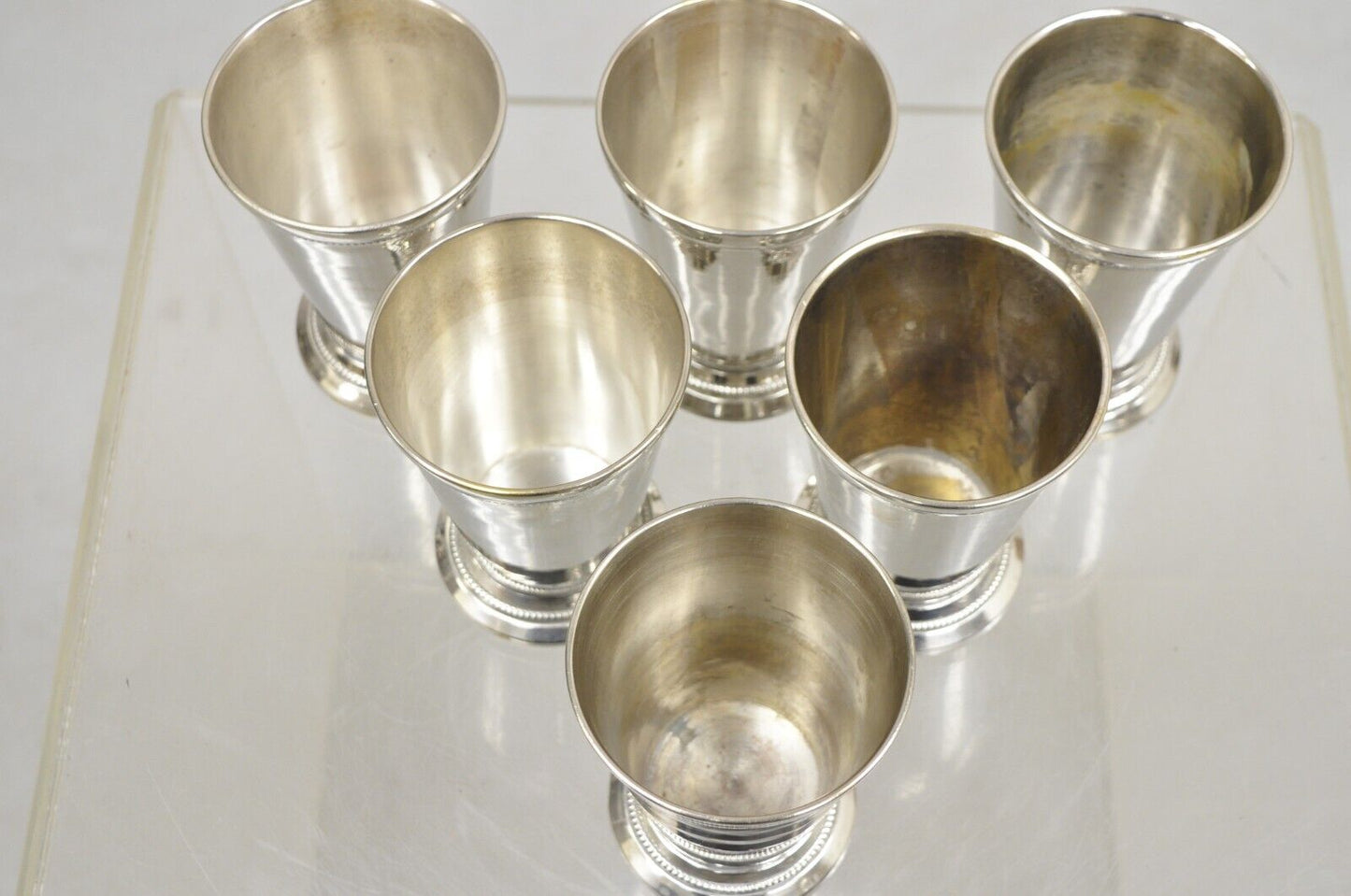 Vintage Mint Julep Silver Plated Cup Tumbler attr Patrick Henry Italy - Set of 6