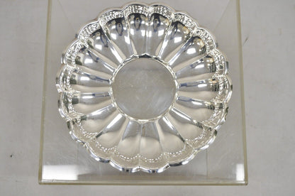 Vintage Eales Modern Scalloped Rim Silver Plated Round Fruit Bowl Platter