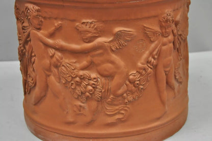 Large Italian Bitossi Red Terracotta Cherub Putti Garden Planter Flower Pot