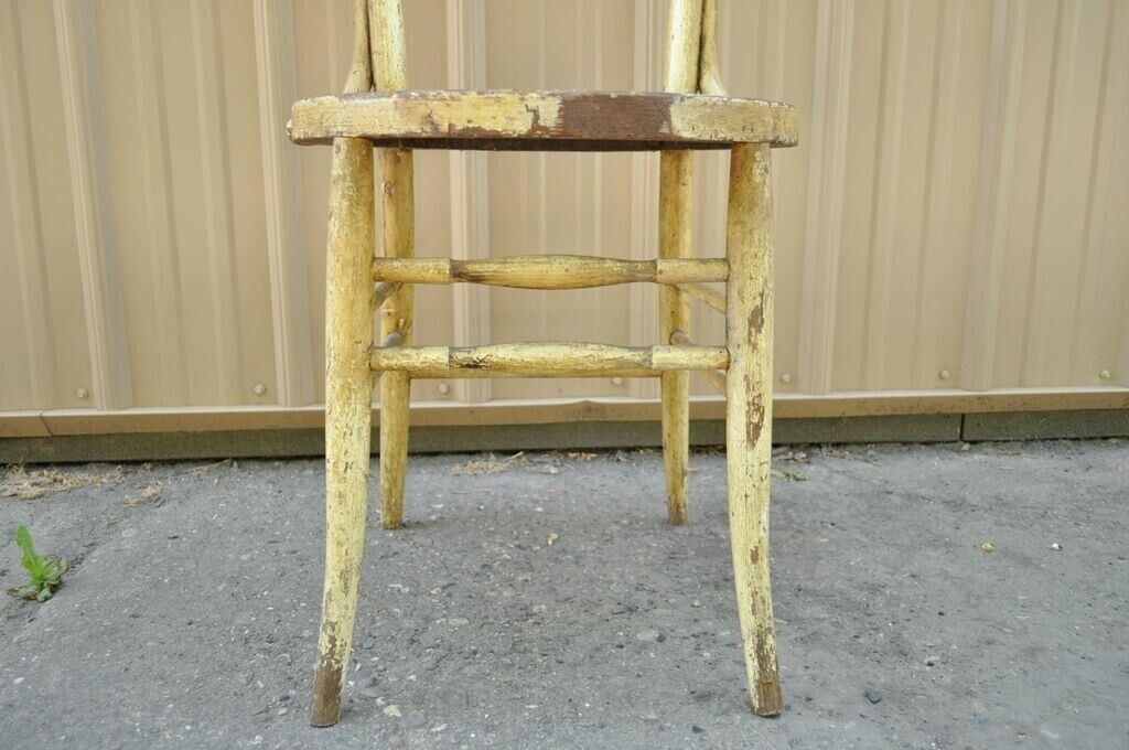 Antique Rustic Primitive Distress Hand Painted Nursery Rhymes Side Accent Chair