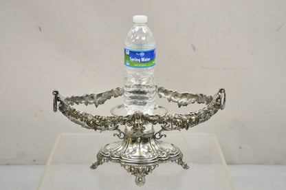 Antique French Victorian Silver Plated Figural Centerpiece Bowl Pedestal Base