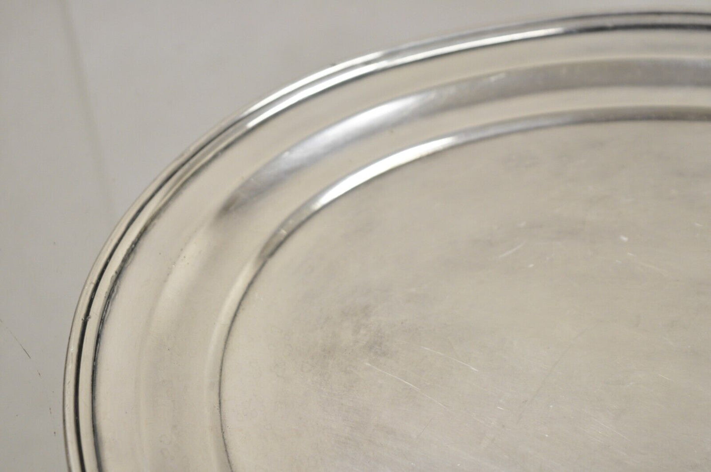 Vintage American Modern 14" Oval Silver Plated Serving Platter Tray