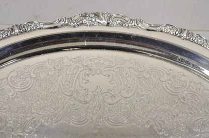 Vintage Baroque by Wallace 294F Oval Silver Plated Serving Platter Tray