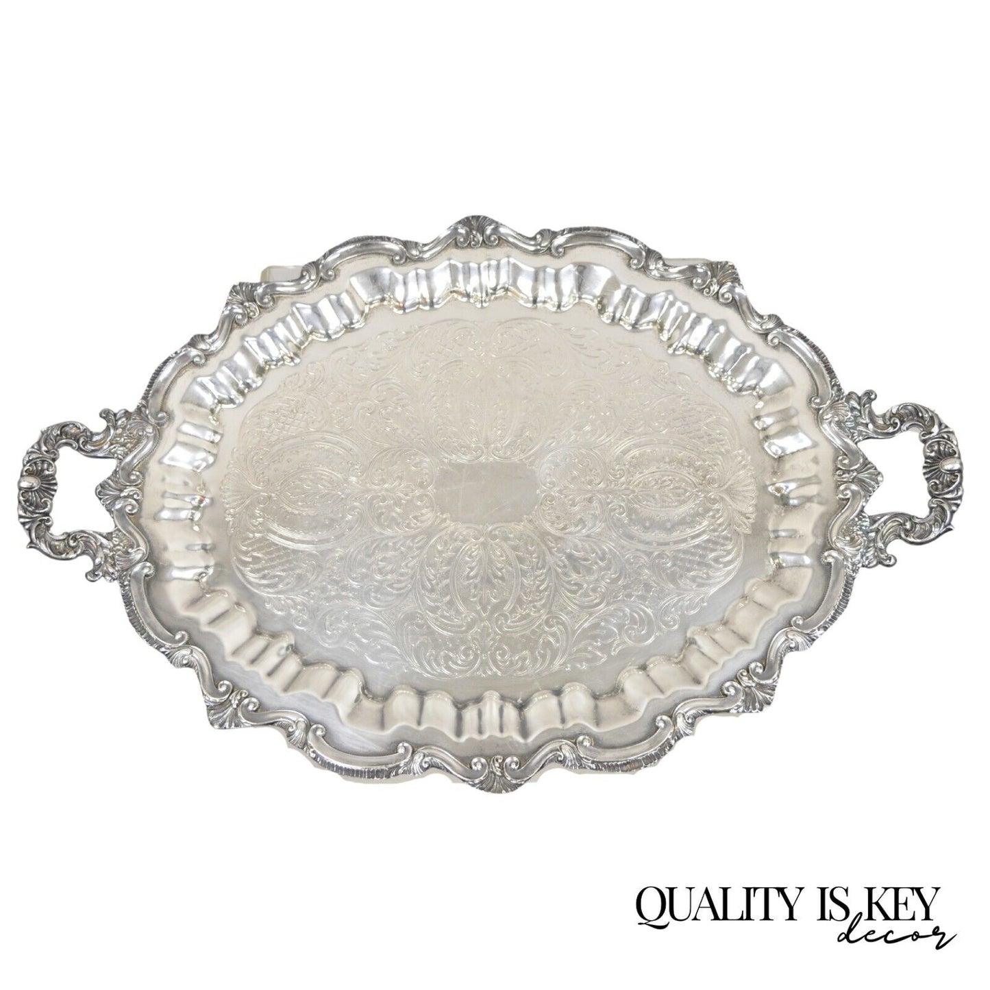 WNS Blackinton Chippendale 146 Silver Plated Oval Serving Platter Tray