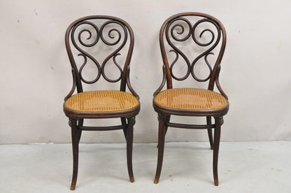 Antique Michael Thonet #4 Bentwood & Cane Cafe Daum Bistro Dining Chair - a Pair