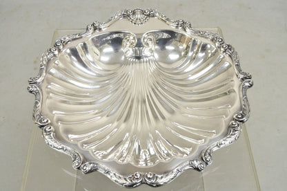 Vintage English Silver MFG Victorian Silver Plated Large Clam Shell Dish Bowl