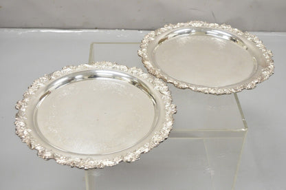 Pair Webster Wilcox International Silver Plated 16” Round Serving Platter Tray