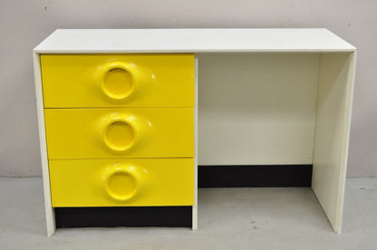 Vintage Broyhill Premier Yellow Molded Plastic Space Age Joe Colombo Style Desk