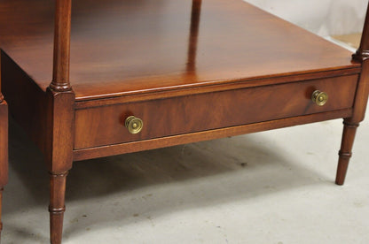 Vintage Beacon Hill English Regency Style Square Mahogany End Tables - a Pair