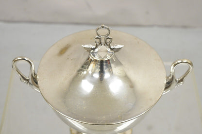 Vintage Loving Swans Victorian Style Silver Plated Covered Lidded Soup Tureen