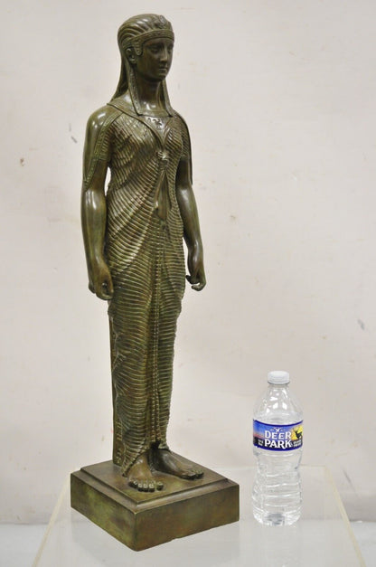 Antique French Neoclassical Egyptian Bronze Woman Figure Statue Sculpture