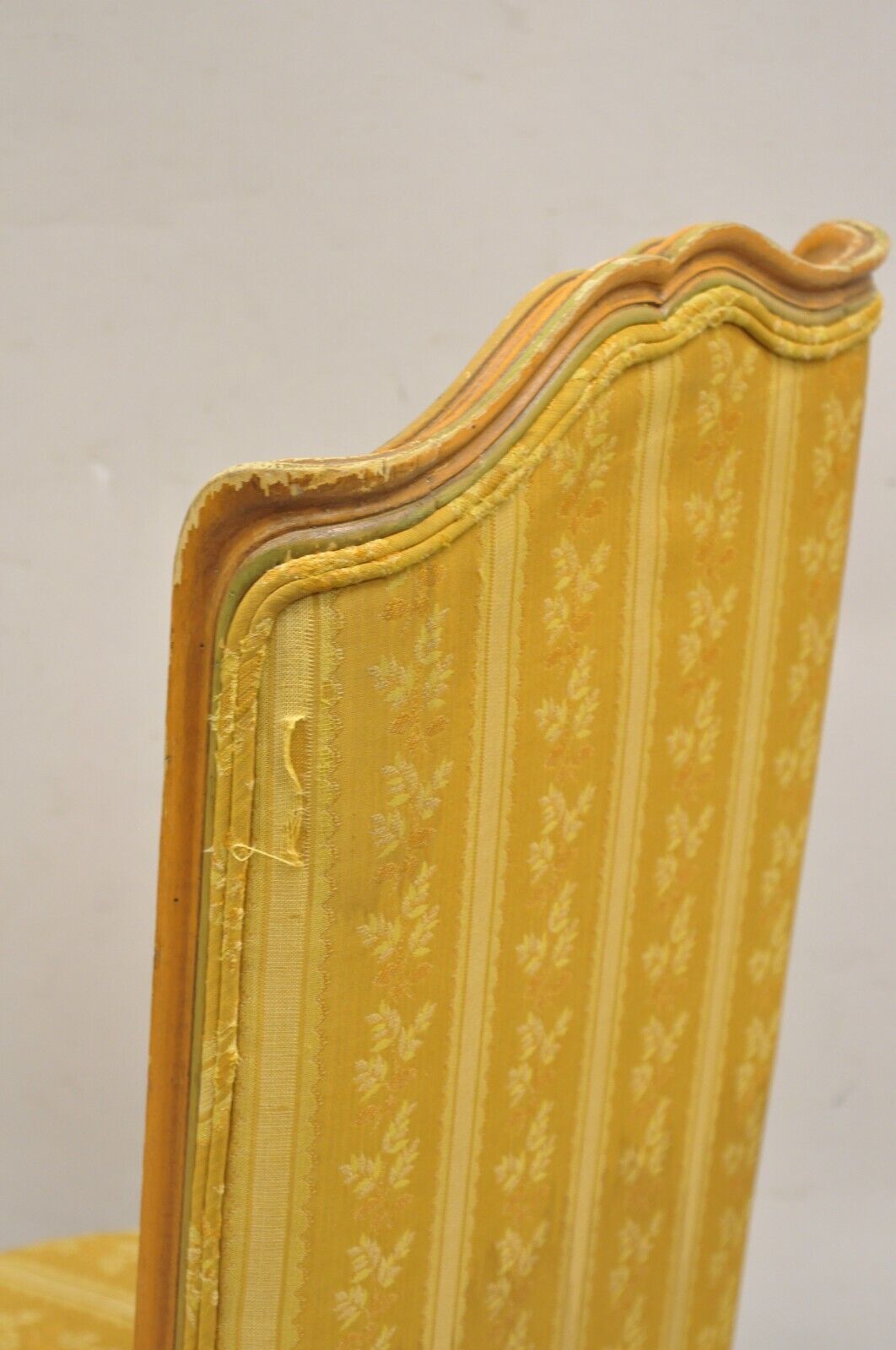 French Louis XV Provincial Style Five Leg Peach Painted Boudoir Slipper Chair