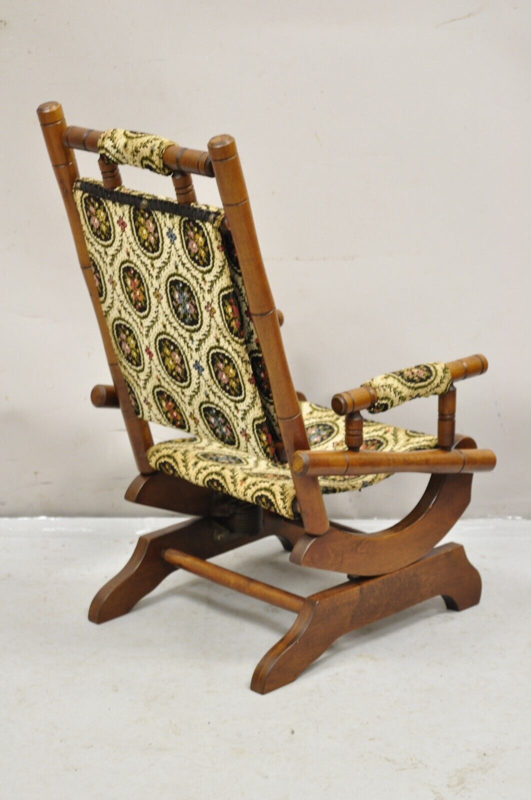 Antique Victorian Small Child's Maple Wood Platform Rocker Rocking Chair