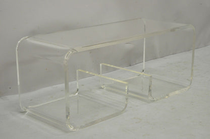 Vintage Mid Century Modern Clear Lucite Scroll Coffee Table Charles Hollis Jones