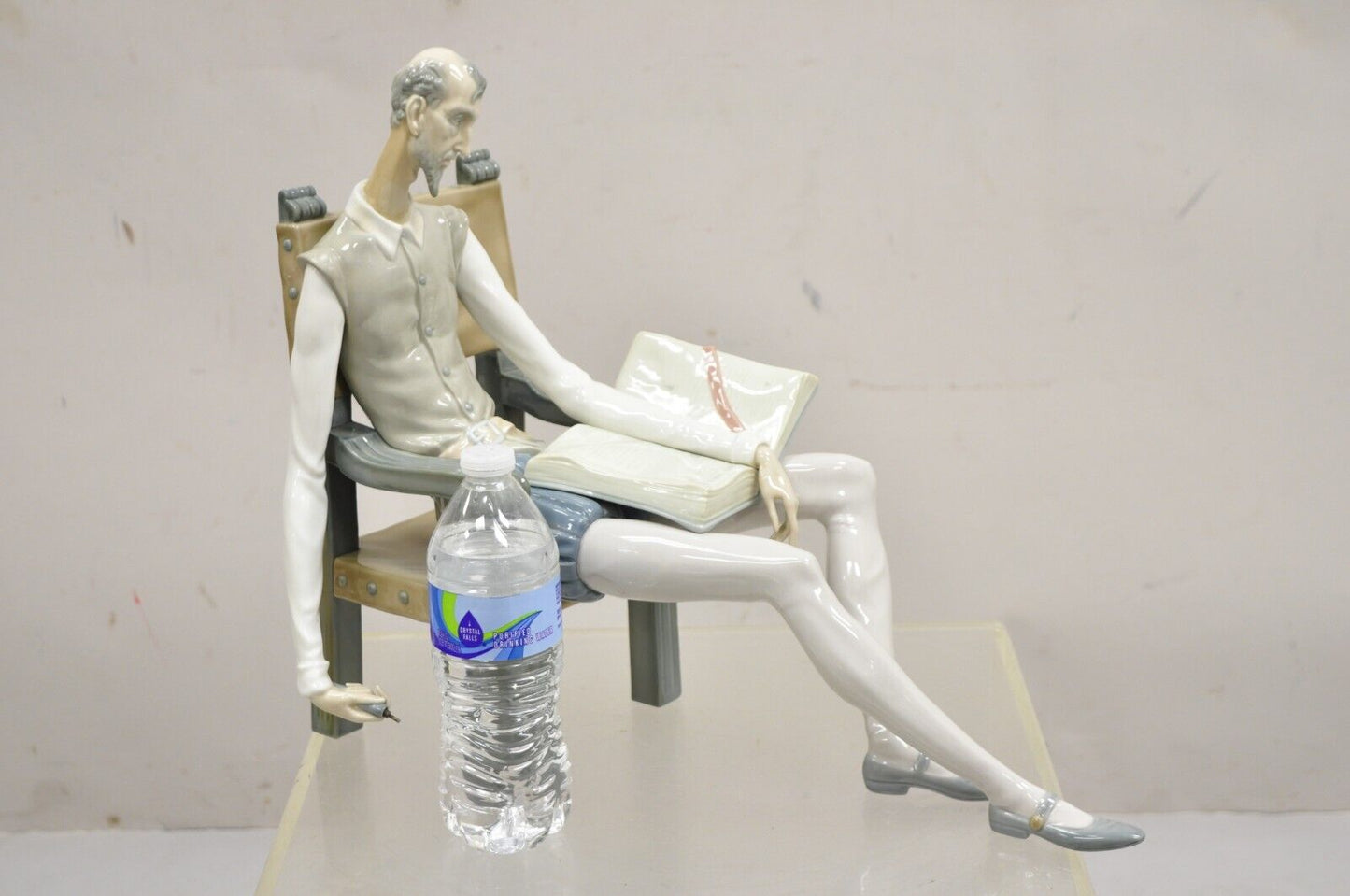 Lladro Don Quixote 1030 Glossy Porcelain Figurine Sculpture Seated With Book