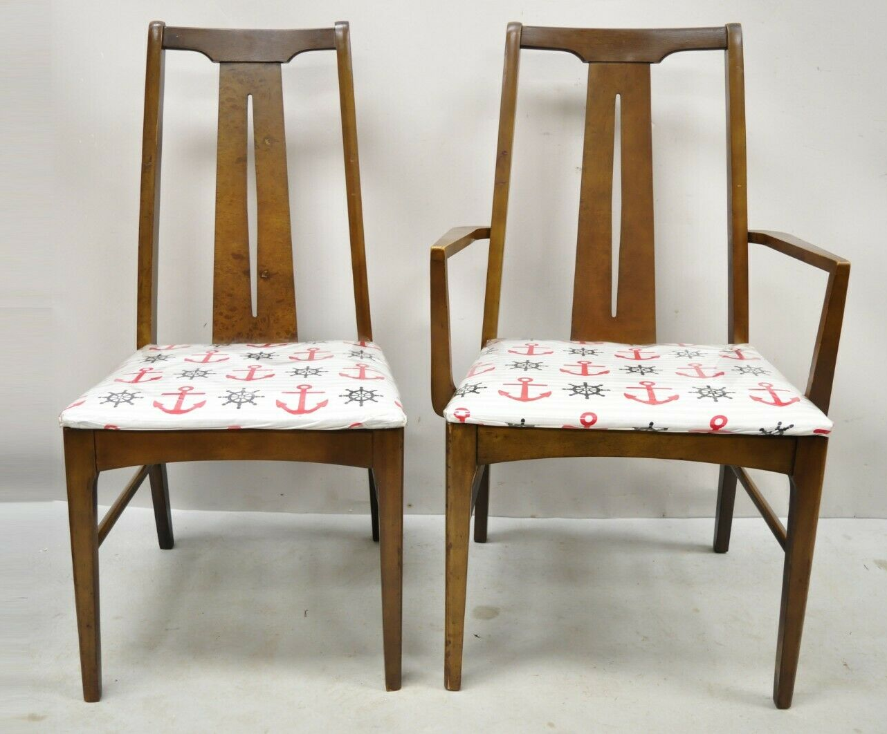 Vintage Mid Century Modern Walnut Dining Room Chairs - Set of 6