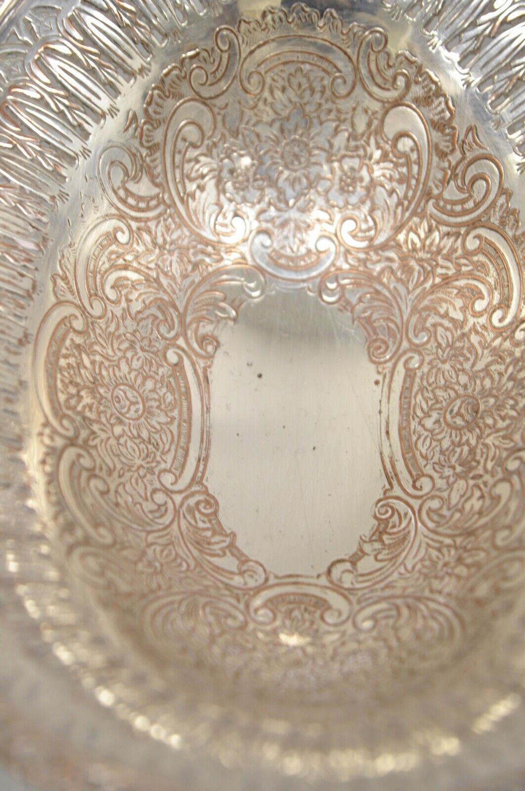 Vintage Ellis Barker Silver Plated Copper Small Pedestal Dish Trinket Bowl