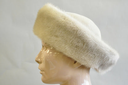 Vintage Flemington Furs Dove Gray Mink Fur Wool Felt Women's Winter Church Hat