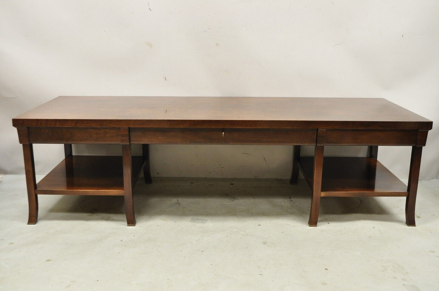 Bill Sofield for Baker 66" Long Modern One Drawer Mahogany Coffee Table