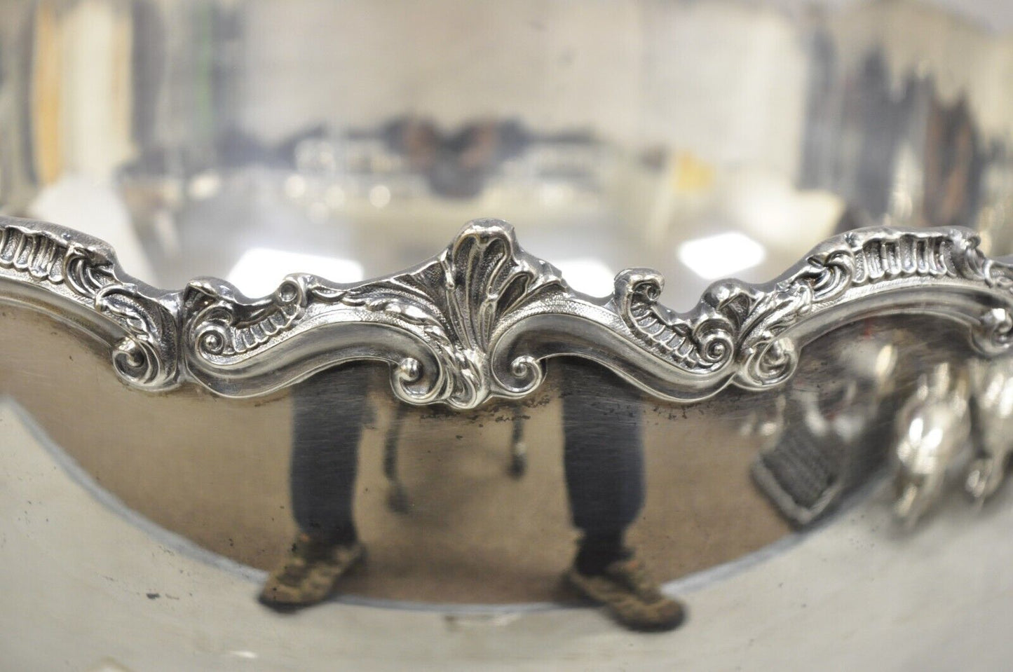 Vintage English Victorian GSC Large Silver Plated Footed Punch Bowl