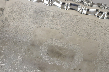 Vintage Sheridan Victorian Ornate Large Silver Plated Serving Platter Tray