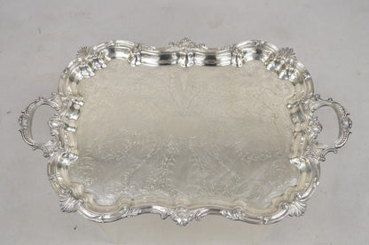 Vintage SBEP Victorian Baroque Style Silver Plated Serving Platter Tray