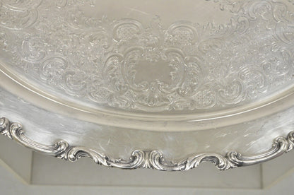 Vintage WSB English Victorian Style Oval Silver Plated Serving Platter Tray