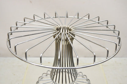 Vintage Mid Century Modern Chrome Metal Wire Pedestal Cake Stand