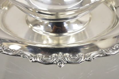 Vintage Towle 2909 Victorian Silver Plated Gravy Boat on Attached Plate