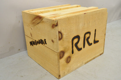 RRL Wooden Sliding Lid Crate Ralph Lauren? Perishable Burn Mark Storage Box