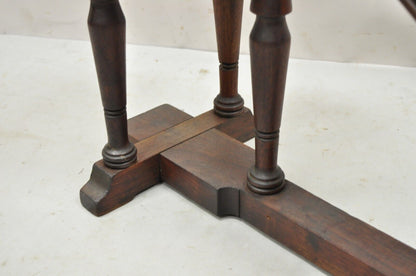 Antique Jacobean Walnut Salesman Sizing Fitting Stool Bench Foot Rest