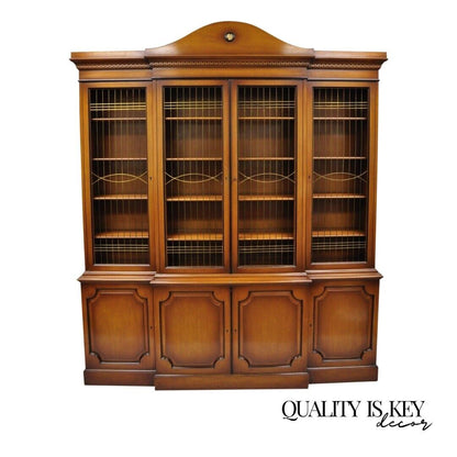 Maslow Freen French Empire Style Mahogany Breakfront Bookcase China Cabinet