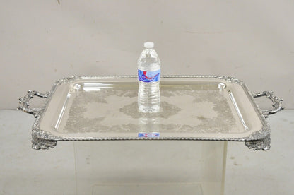 Vintage English Victorian Silver on Copper Silver Plated Serving Platter Tray