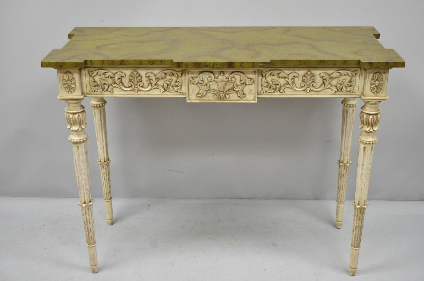 Karges Italian Neoclassical Swedish Style Carved Console Table with One Drawer