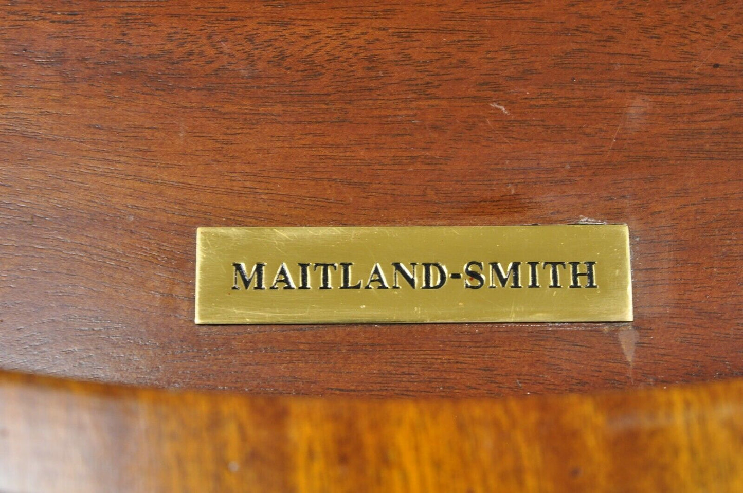 Maitland Smith French Empire Regency Leather Top Brass Paw Feet Center Table